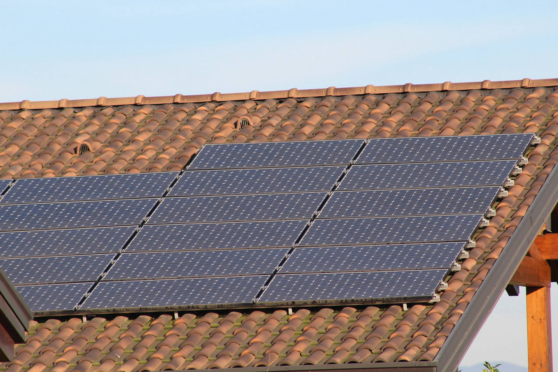 Close-up of a high-quality monocrystalline solar panel