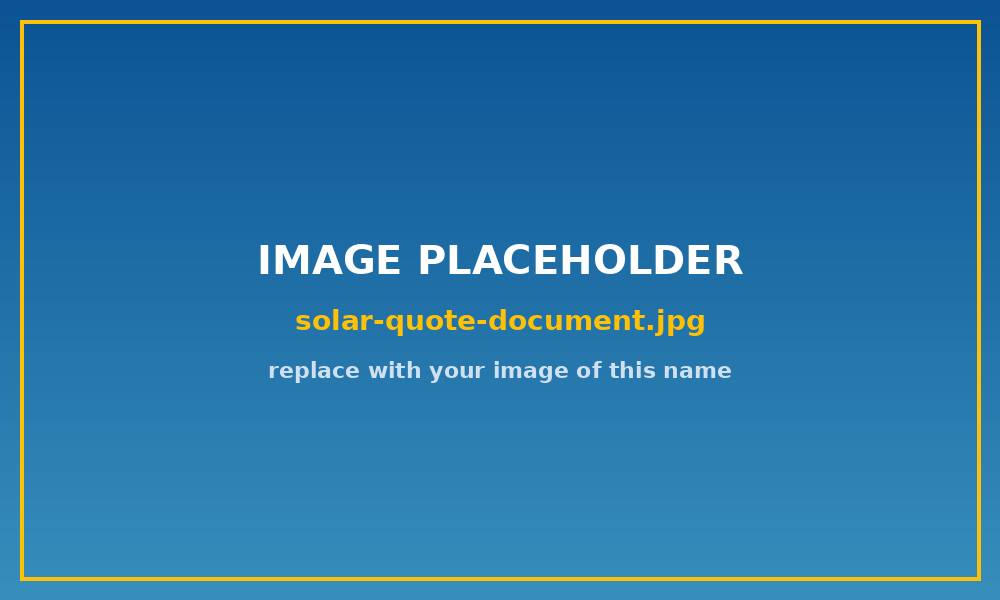 Detailed solar installation quote document on a desk